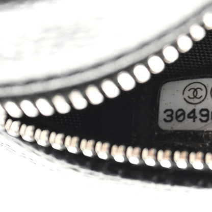 Chanel Caviar Camellia Embossed Round Clutch With Chain Black 7 of 11
