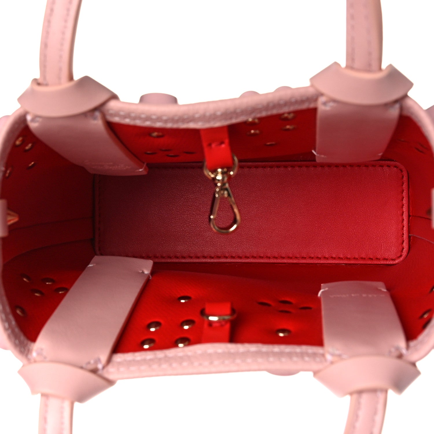 Christian Louboutin Calfskin Empire Spike Studded Mini North South Cabata Tote Rosy 5 of 8