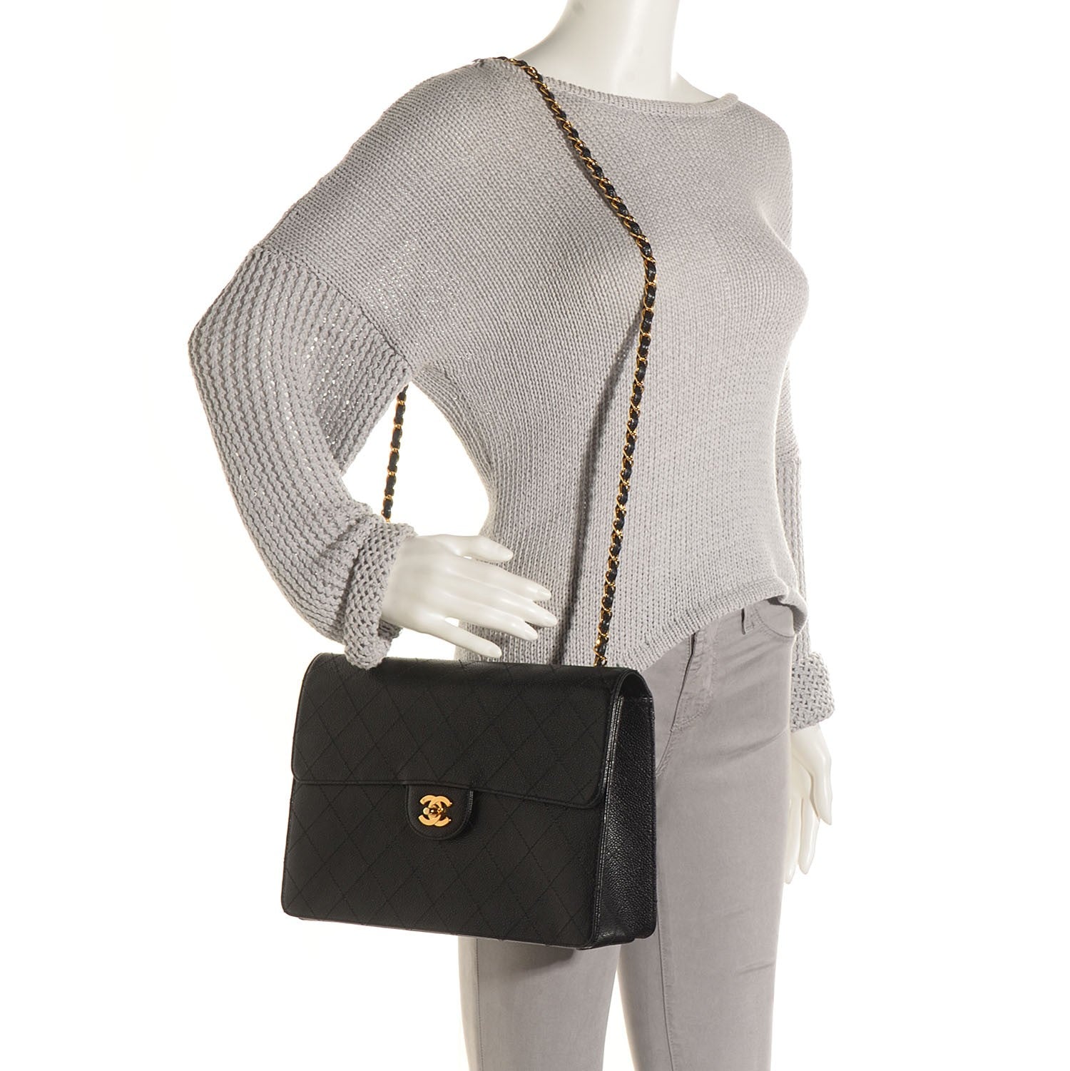 Chanel Caviar Jumbo Single Flap Black 2 of 9