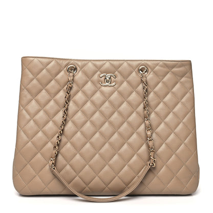Chanel Caviar Quilted Large Shopping Tote Dark Beige 1 of 10