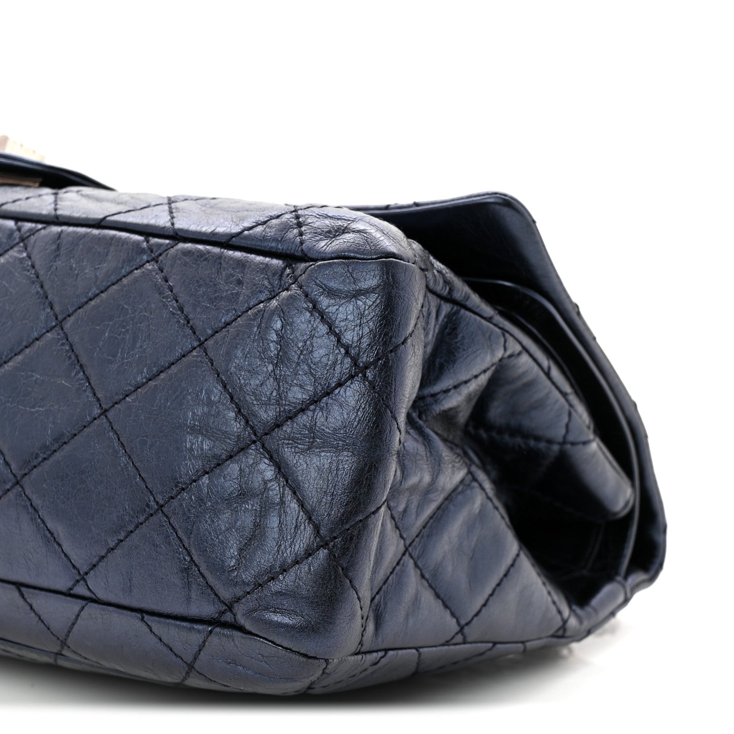 CHANEL Chanel Metallic Aged Calfskin Quilted 2.55 Reissue 228 Flap Blue