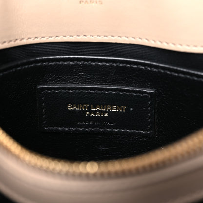 Saint Laurent Calfskin Y Quilted Monogram Small Loulou Chain Satchel Dark Beige 6 of 14