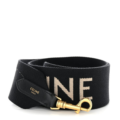 Celine Jacquard Wool Logo Short Strap Black Beige 1 of 6