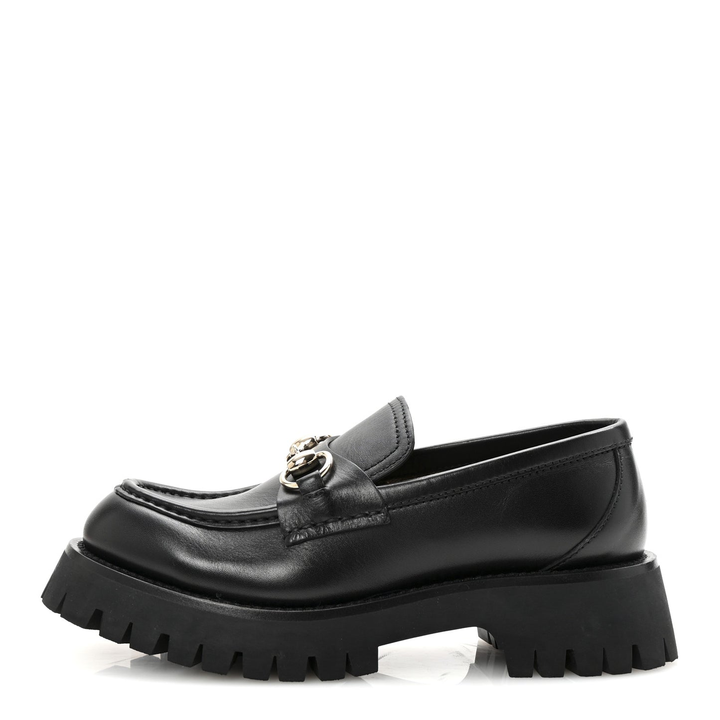 Betis Glamour Calfskin Womens Horsebit Loafers 36.5 Black