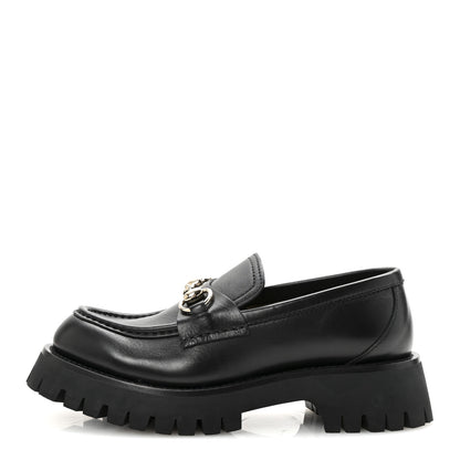 Gucci Betis Glamour Calfskin Womens Horsebit Loafers 36.5 Black 1 of 9
