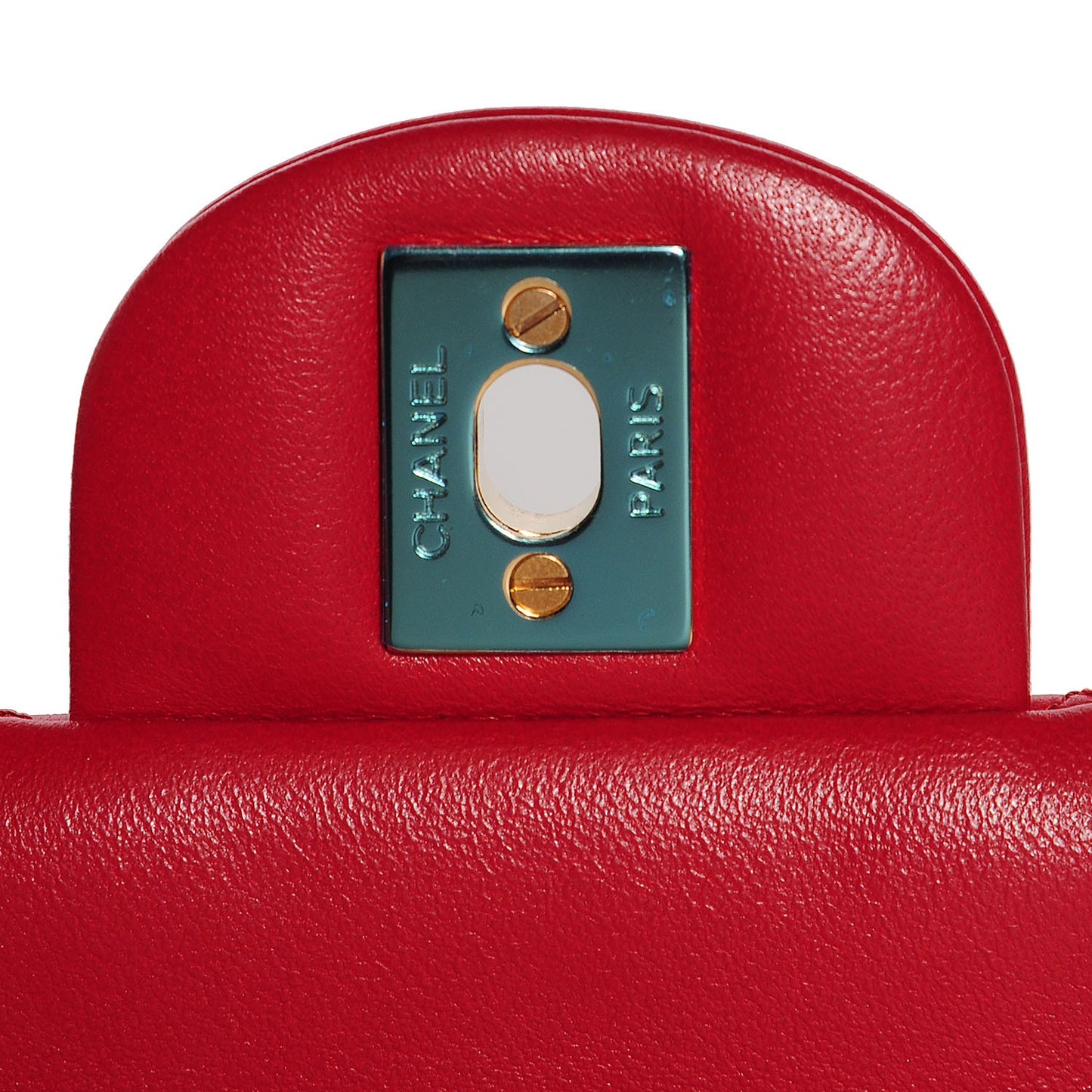 Lambskin Quilted Mini Rectangular Flap Red