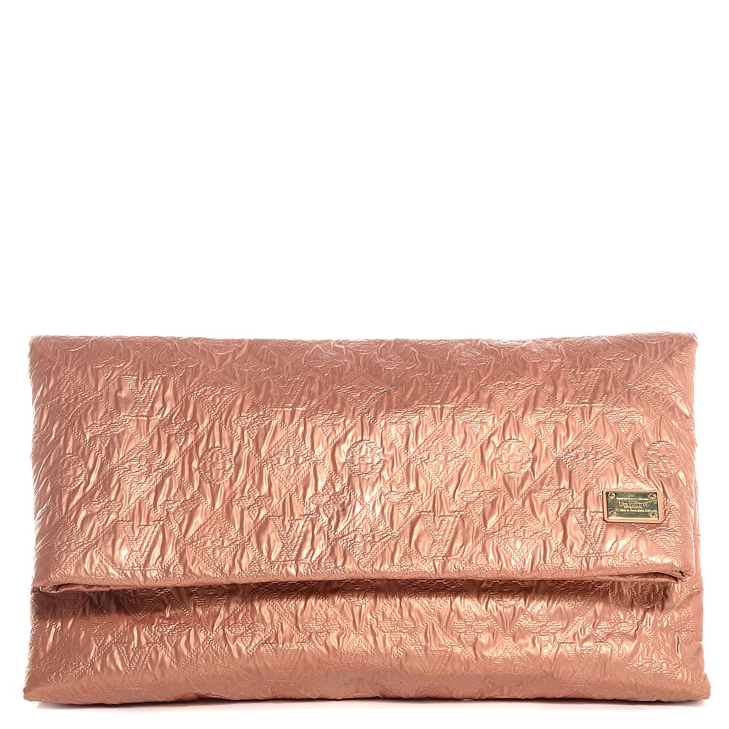 Jacquard Quilted Monogram Limelight Clutch GM Rose Gold