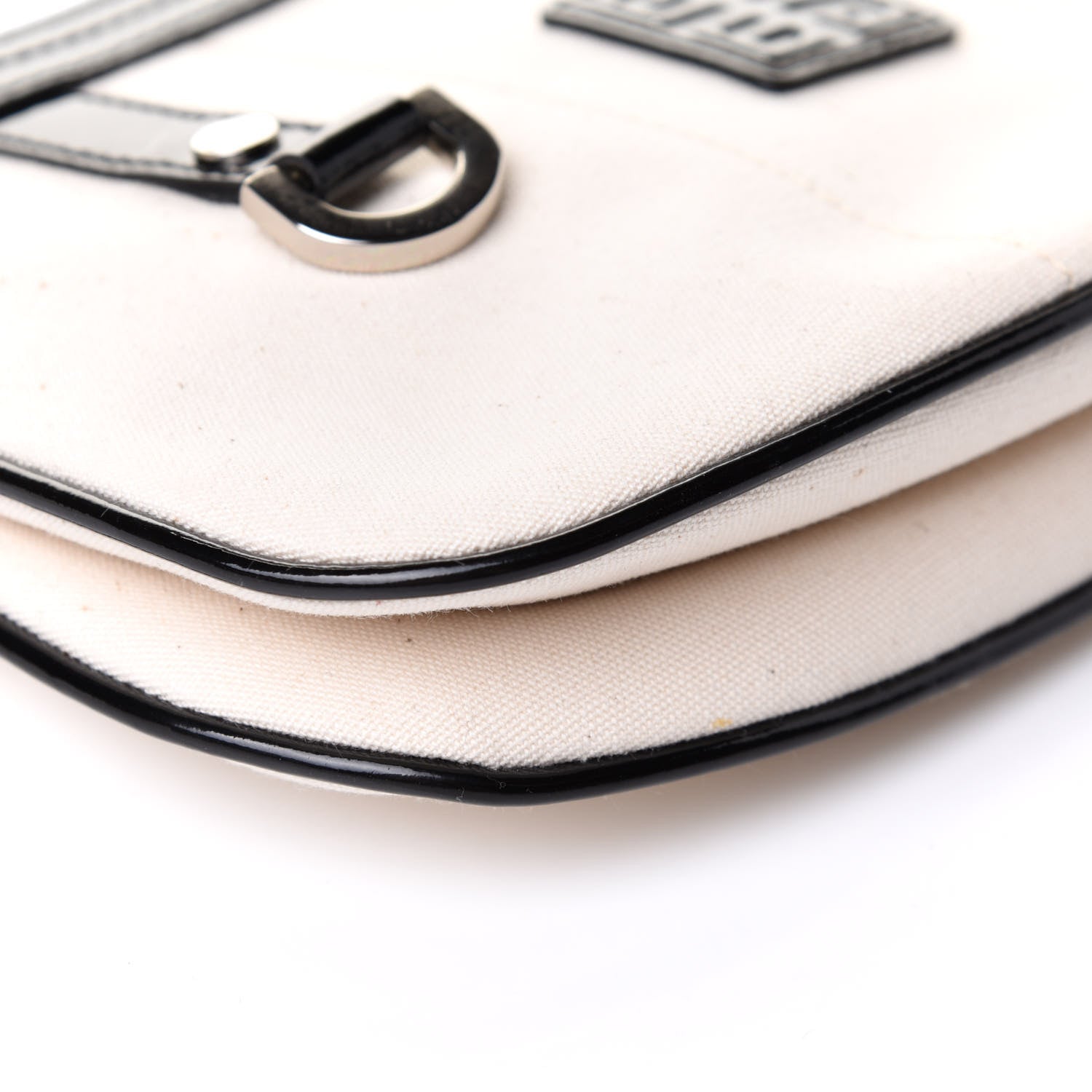 Givenchy Canvas Patent Hobo Bag White Black 10 of 12