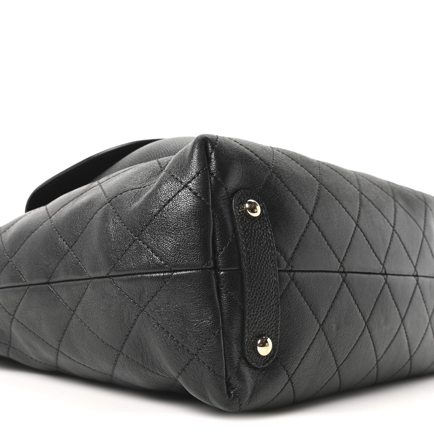 Chanel Sheepskin Caviar Quilted Medium Shopping Tote Black 9 of 10