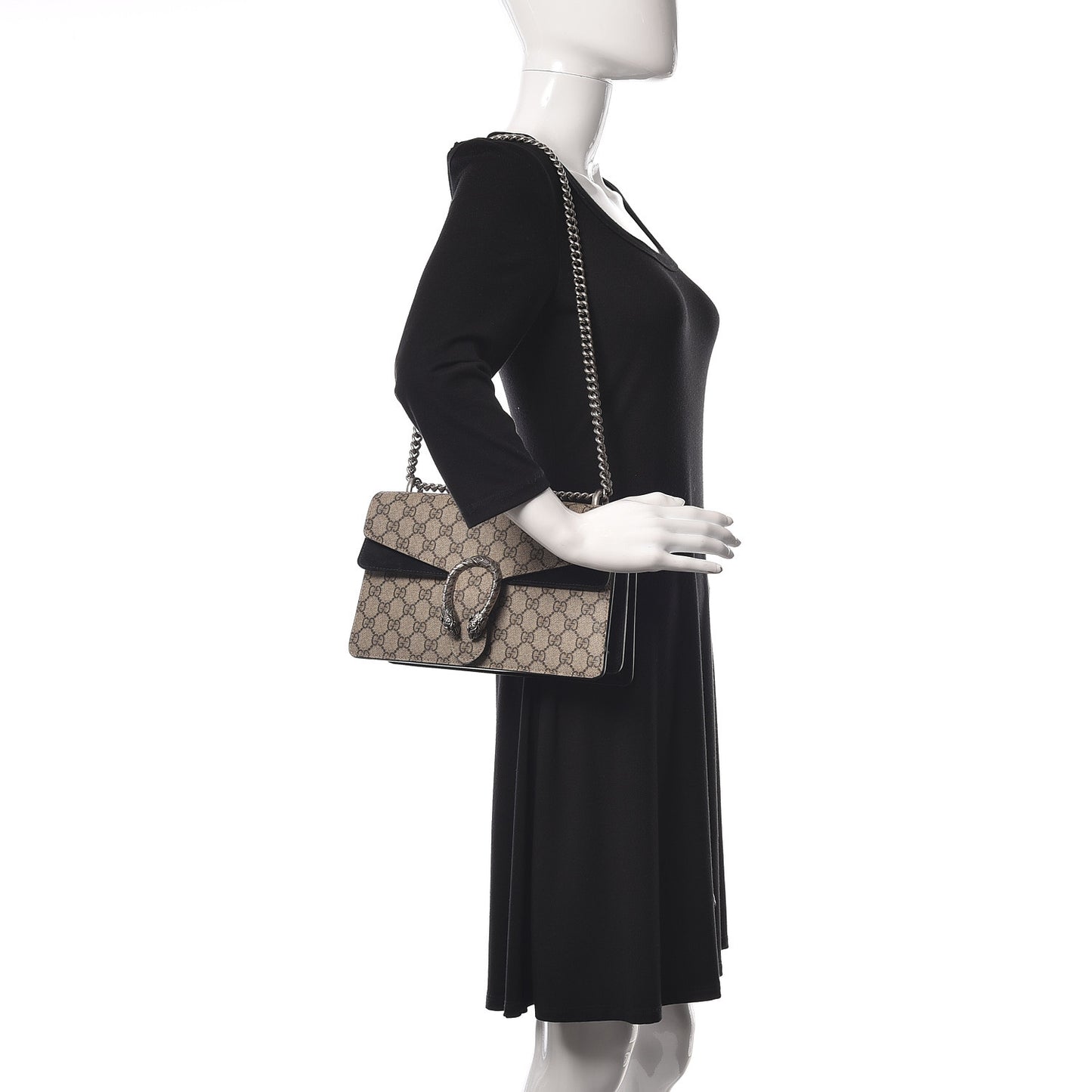 GG Supreme Monogram Small Dionysus Shoulder Bag Black
