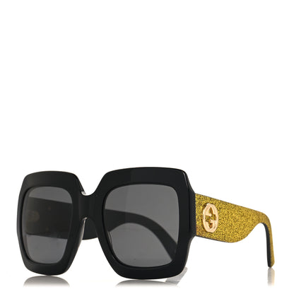 Gucci Square Frame GG0102S Sunglasses Glitter  Gold 1 of 7