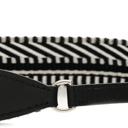 Hermes Toile Swift 25mm Sangle Cavale To Go Shoulder Strap Black Ecru 6 of 6