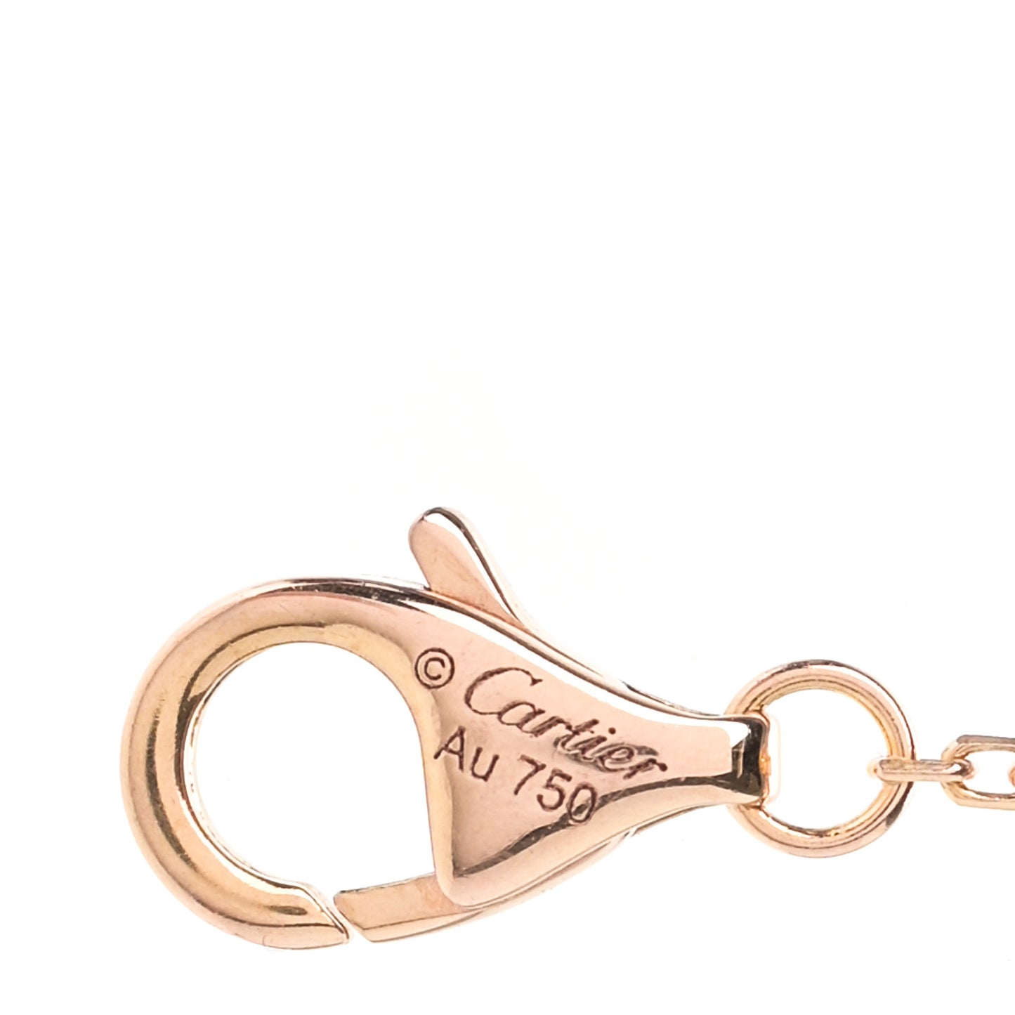18K Pink Gold Diamond .33ct C De Cartier Pendant Necklace