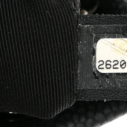 Chanel Caviar Flat Quilted CC Chain Bucket Drawstring Bag Black 7 of 11