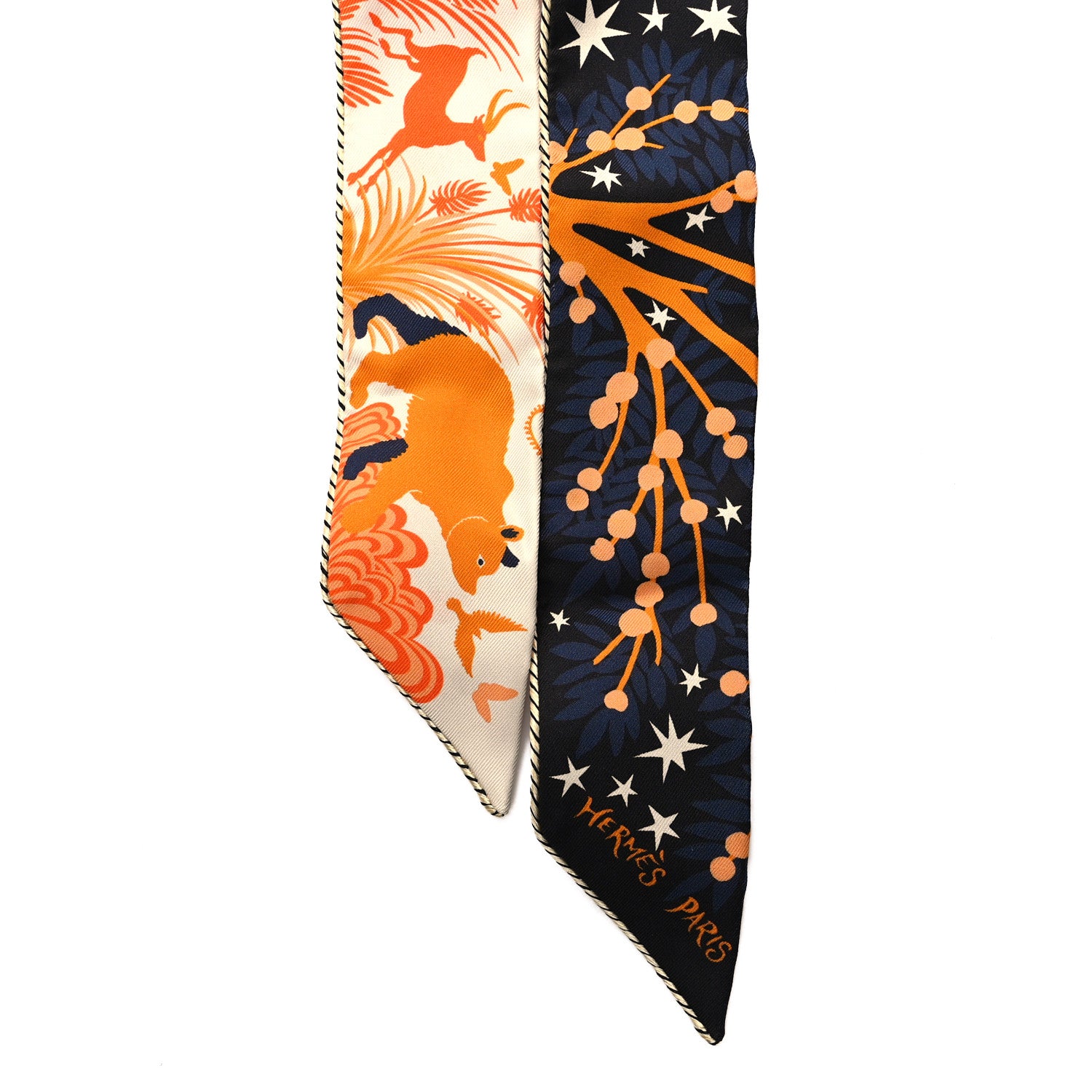 Hermes Silk Le Charme D Orphee Twilly Black Orange Creme 2 of 4