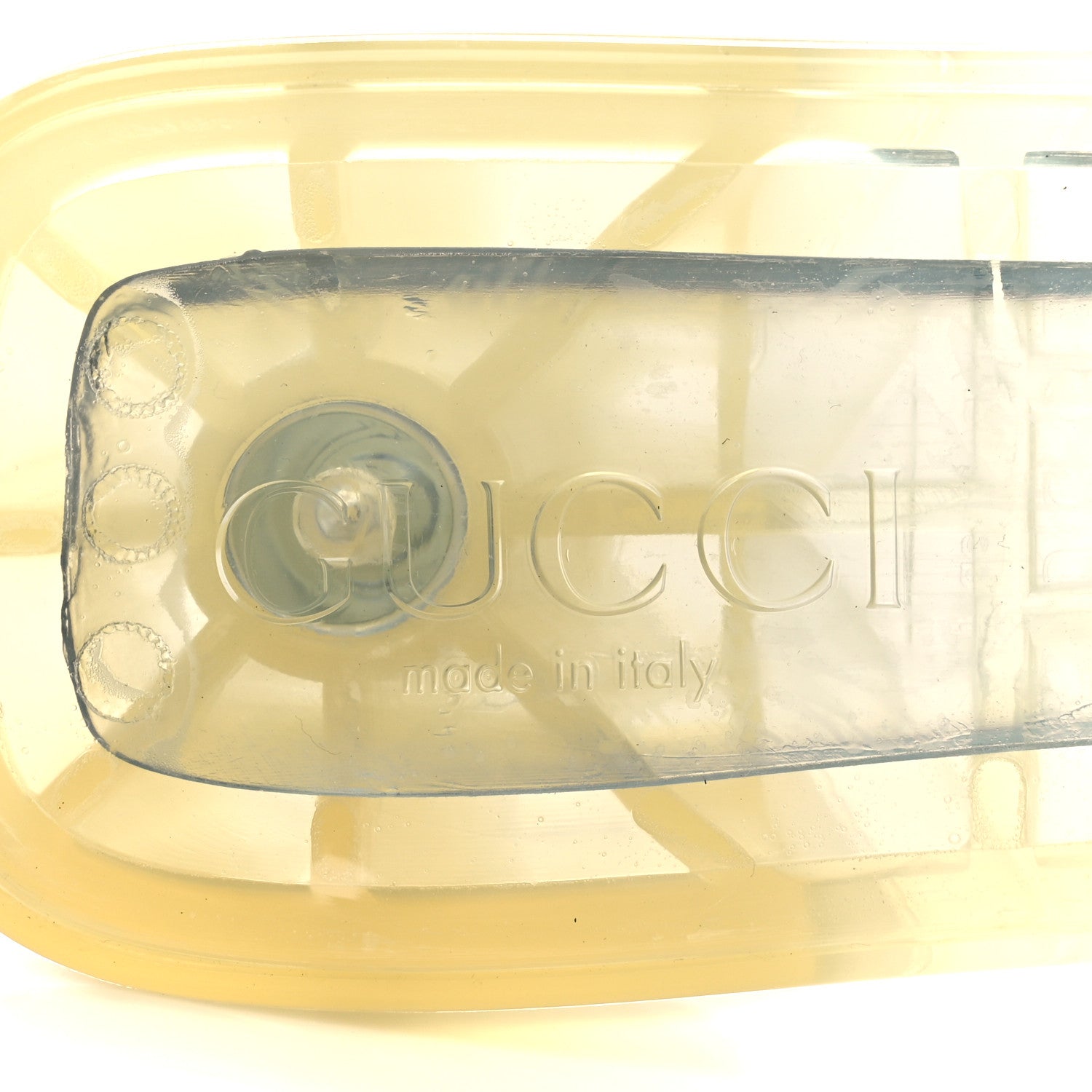 Gucci Rubber Gucci Logo Womens Platform 20/60mm Slide Sandals 37 Transparent 7 of 8