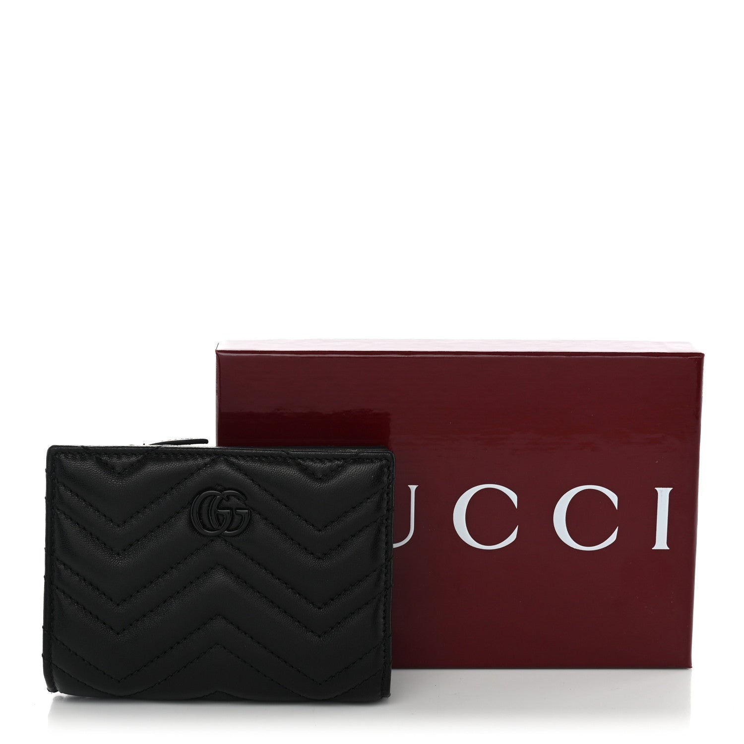 Gucci Nappa Matelasse GG Marmont Card Case Wallet Black 9 of 9
