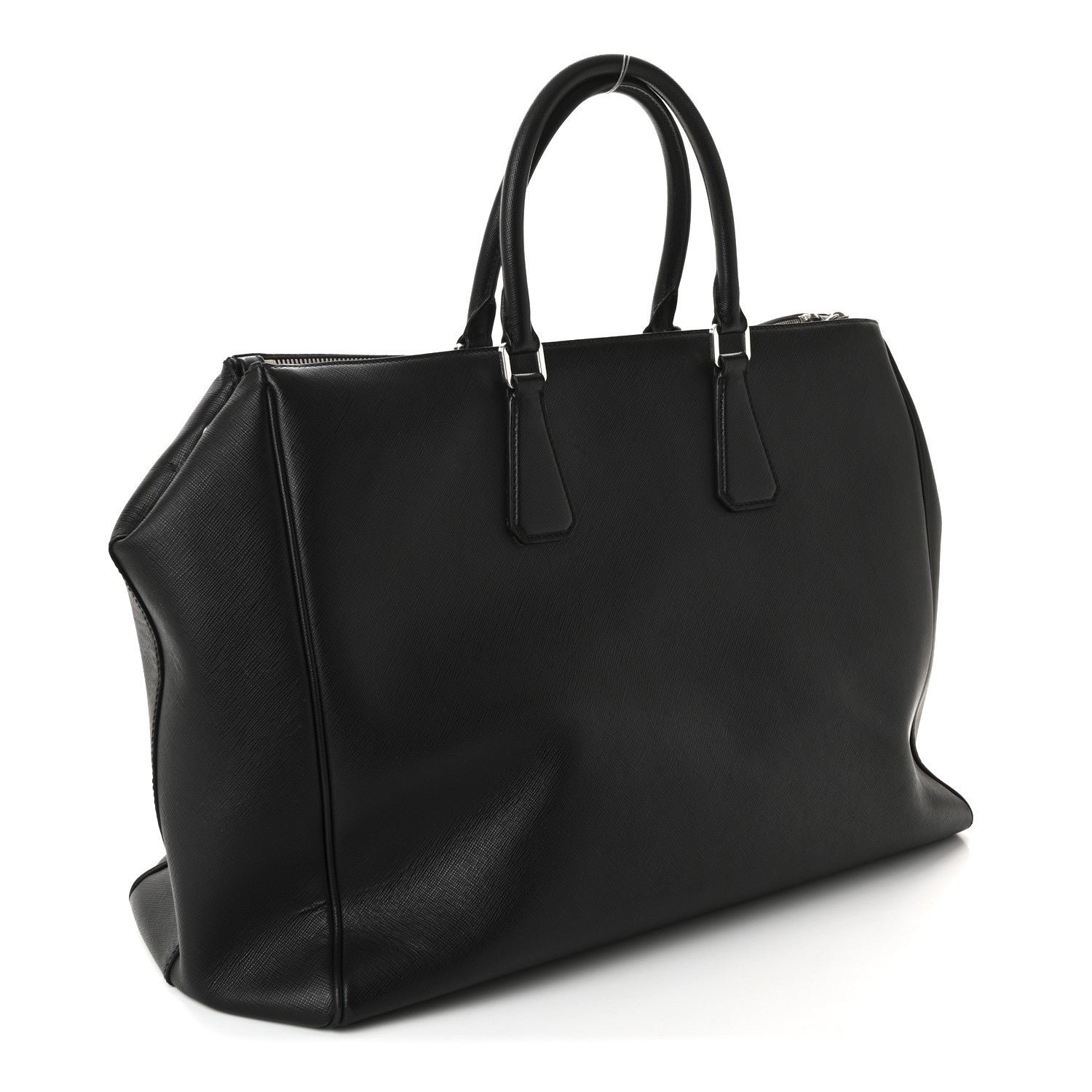 Prada Saffiano Travel Extra Large Galleria Double Zip Tote Black 3 of 9