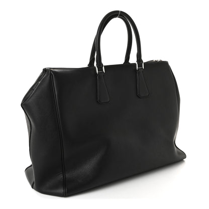 Prada Saffiano Travel Extra Large Galleria Double Zip Tote Black 3 of 9