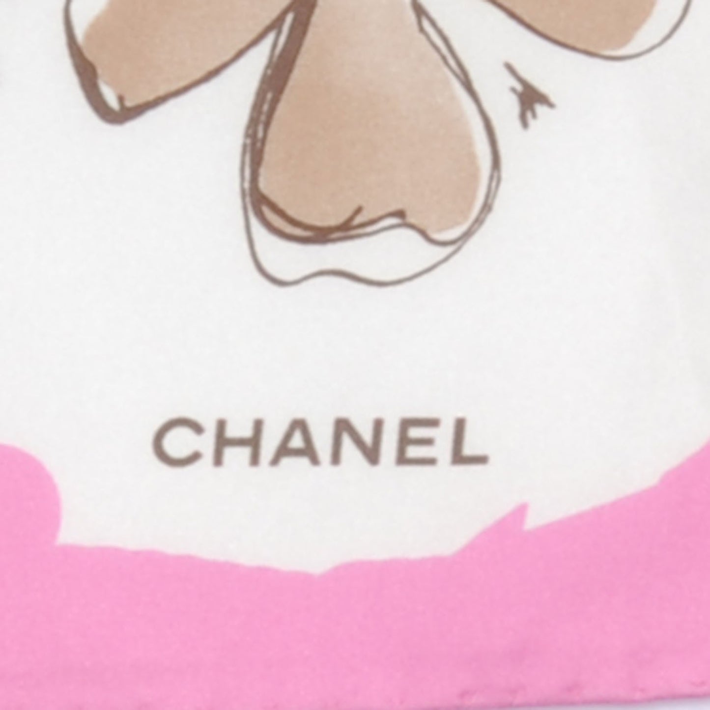 Silk CC Camellia Clover Heart Scarf Pink