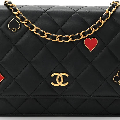 Chanel Lambskin Quilted Enamel Coco Casino Wallet On Chain WOC Black 9 of 15