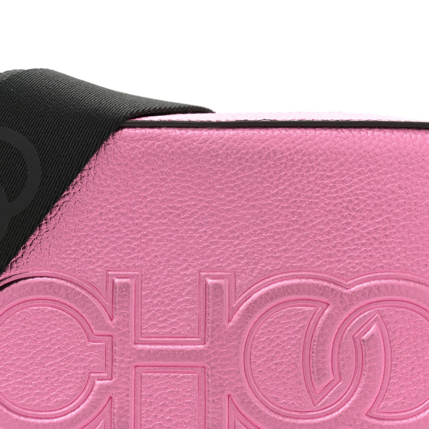 Jimmy Choo Metallic Calfskin Logo Camera Bag Peony 8 of 11