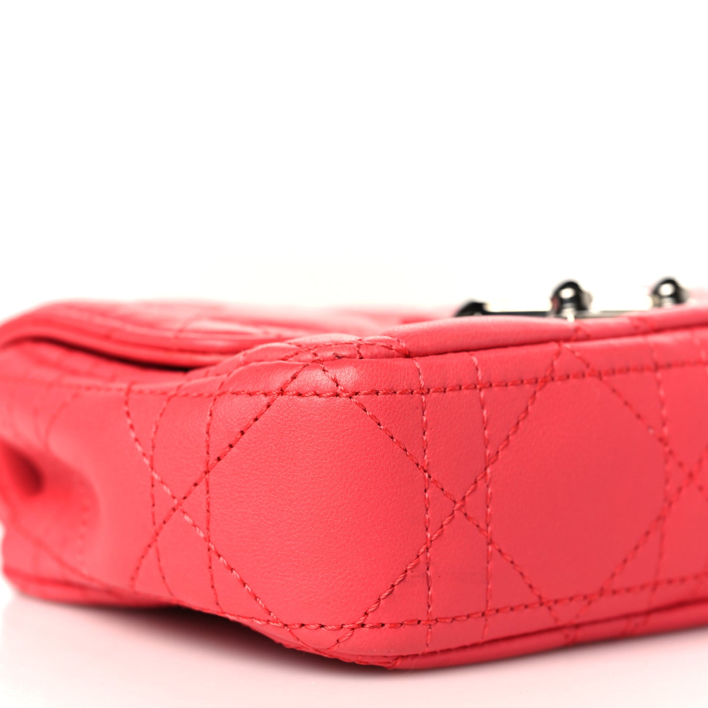 Lambskin Cannage Mini Miss Dior Promenade Pouch Corail