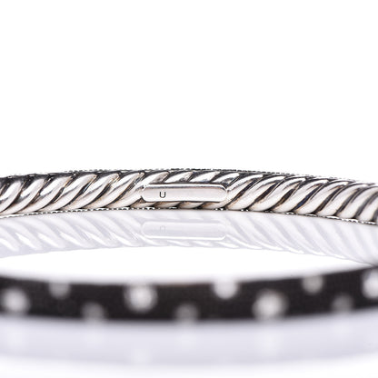 David Yurman Sterling Silver Diamond 4mm Midnight Melange Bangle Bracelet 5 of 5