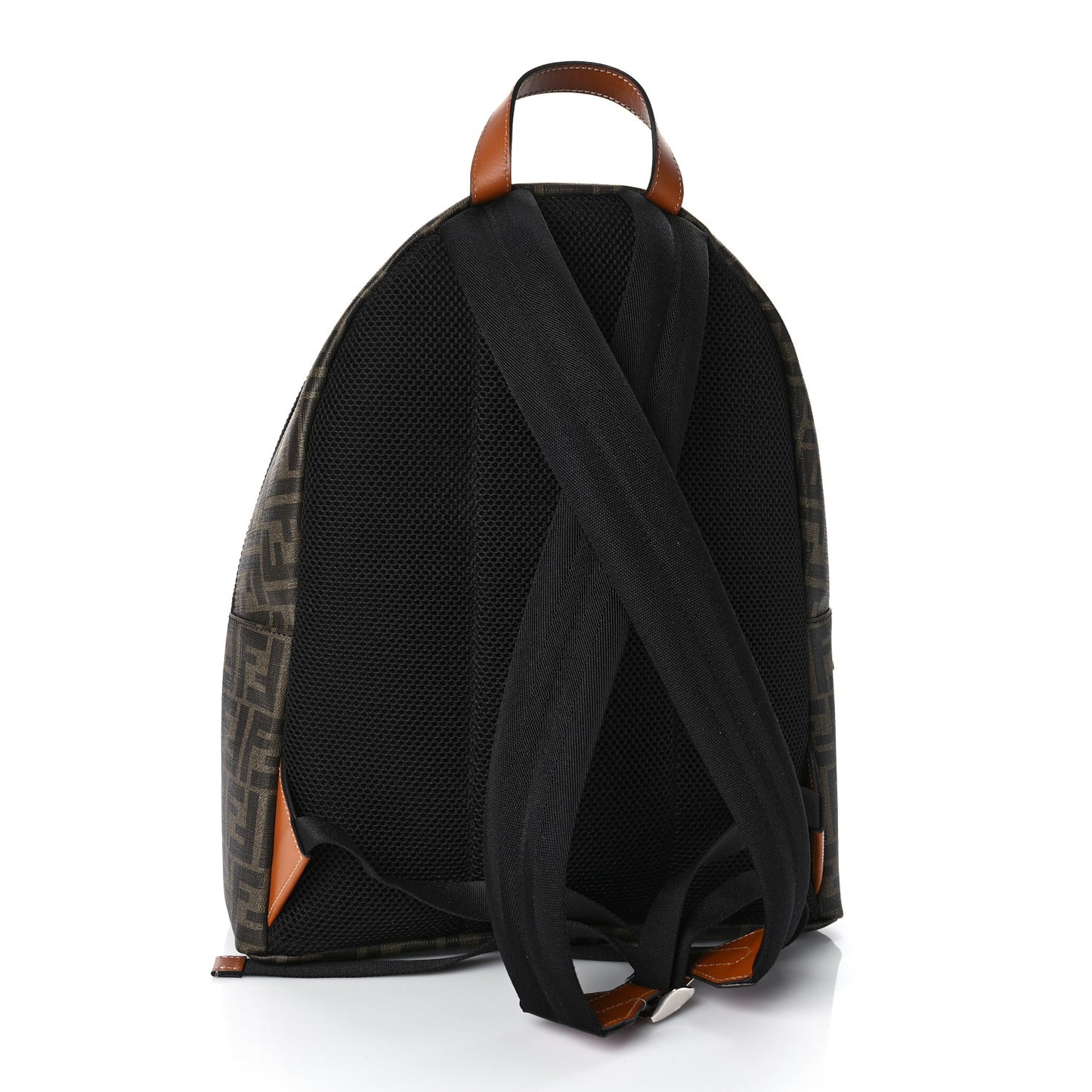 Glazed Fabric Vitello King FF 1974 Diagonal Pouch Pocket Backpack Tobacco Moro Cuoio