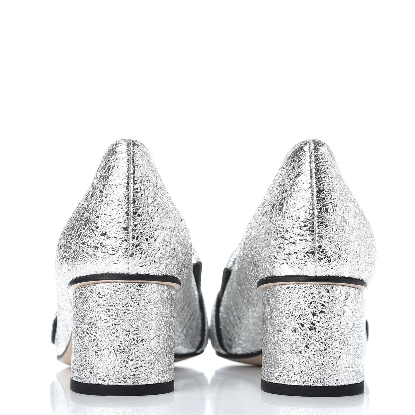 Galassia GG Marmont Fringe 50mm Loafer Pumps 36.5 Argento