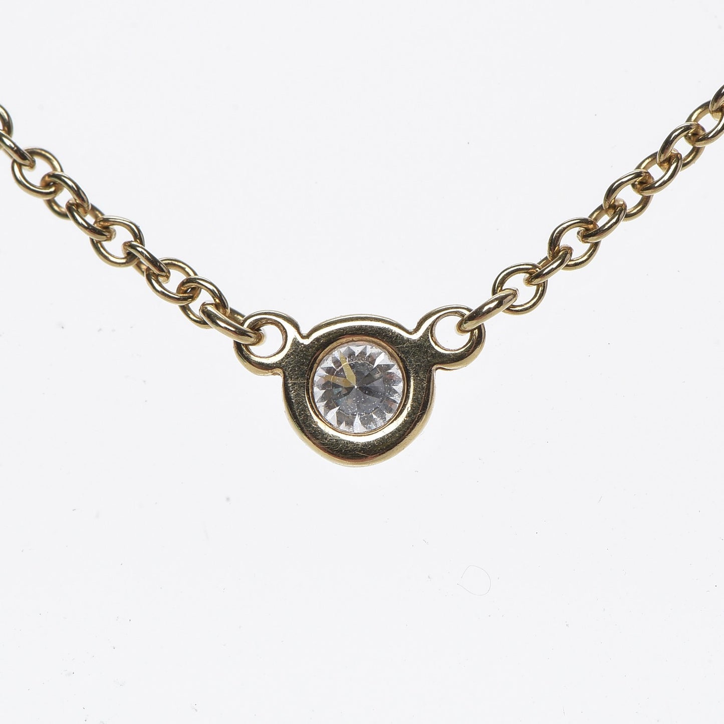 18K Yellow Gold Diamond .10ct Elsa Peretti Diamonds by the Yard Pendant Necklace