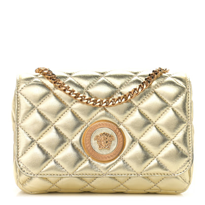 Versace Metallic Nappa Quilted Small Medusa Chain Crossbody Gold 1 of 8