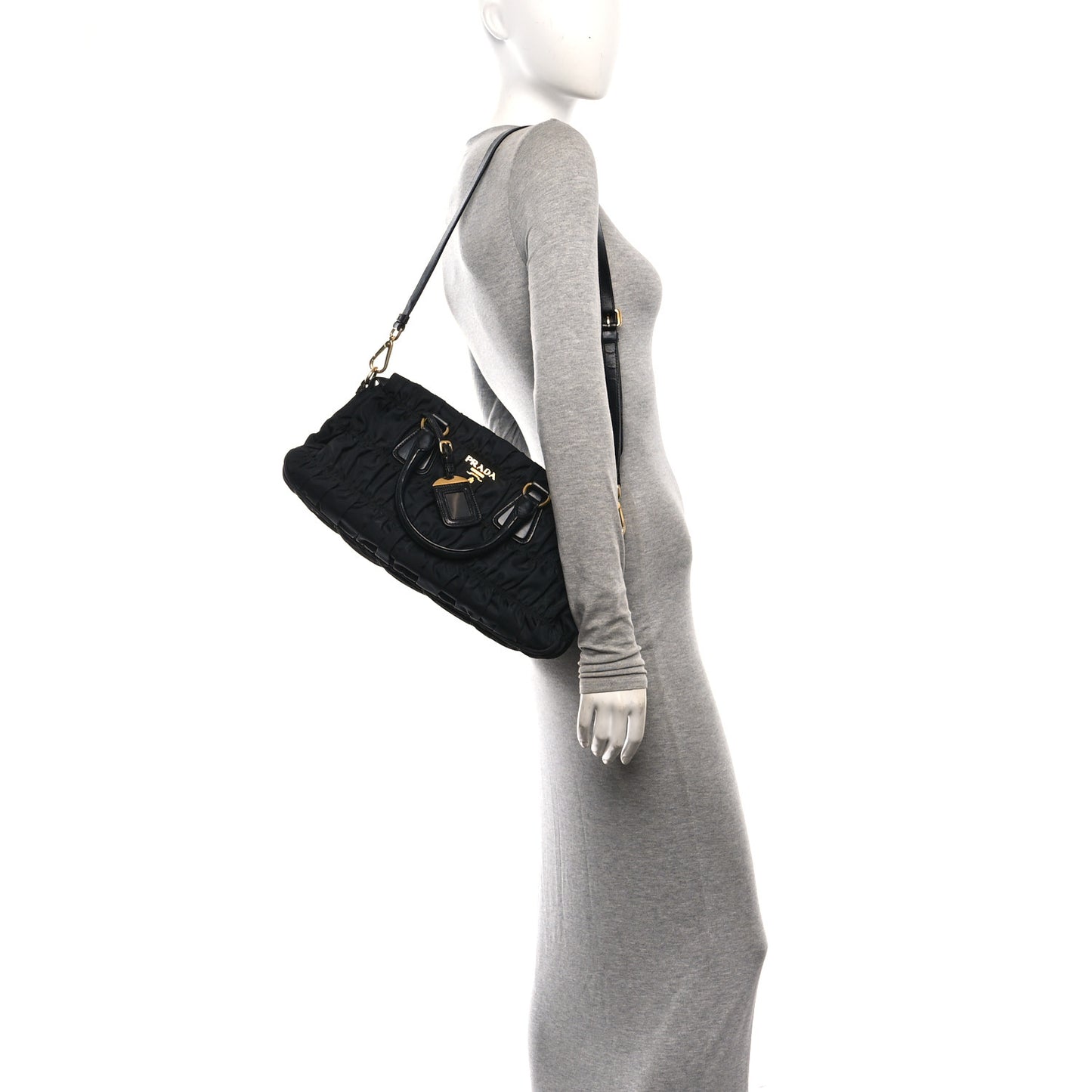 Tessuto Nylon Gaufre Tote Black
