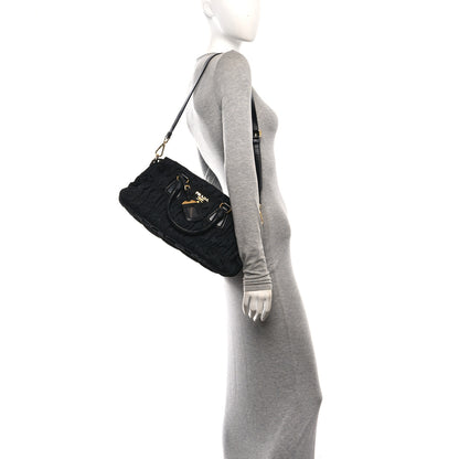Prada Tessuto Nylon Gaufre Tote Black 2 of 9