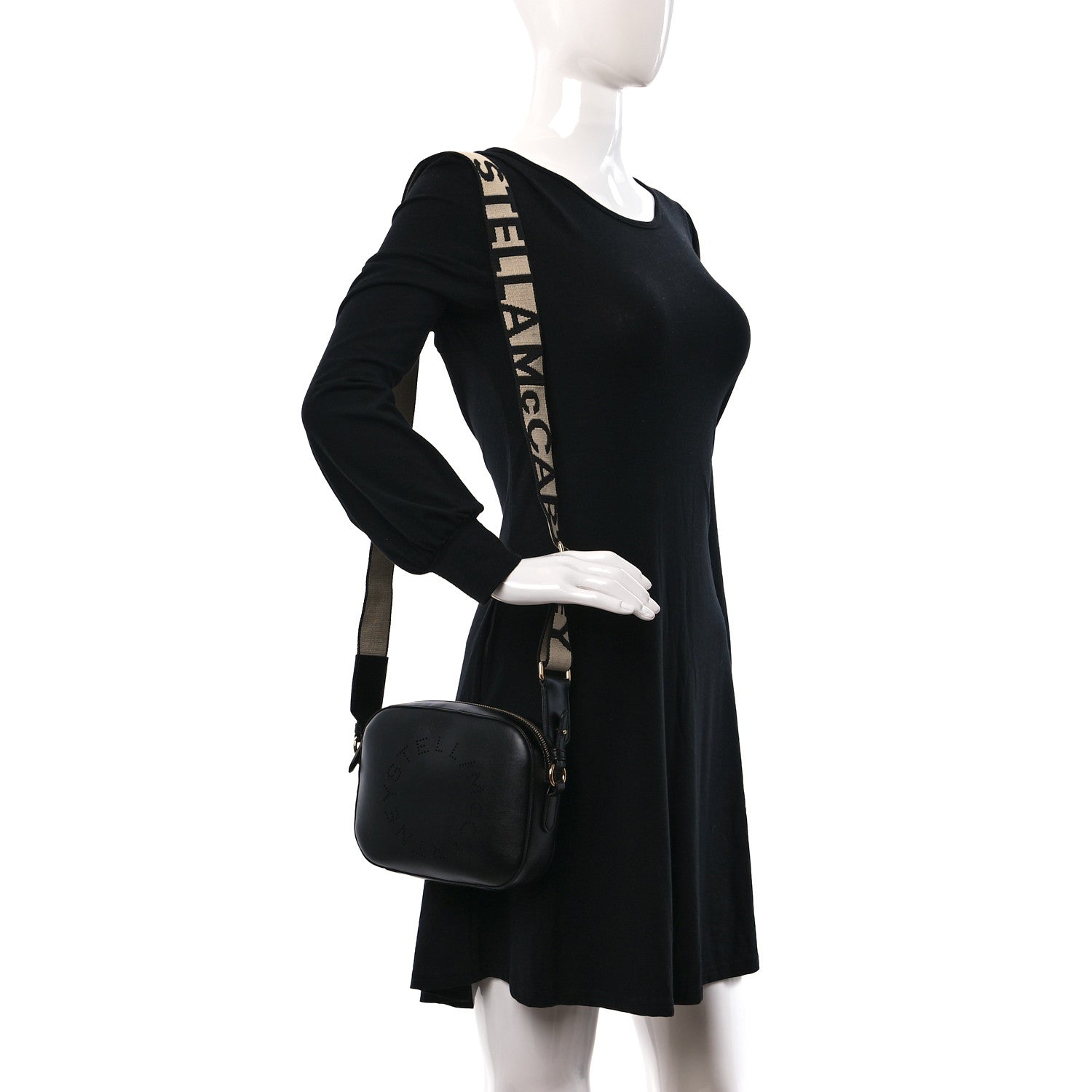 Stella McCartney Eco Alter Nappa Perforated Logo Mini Bag Black 2 of 8