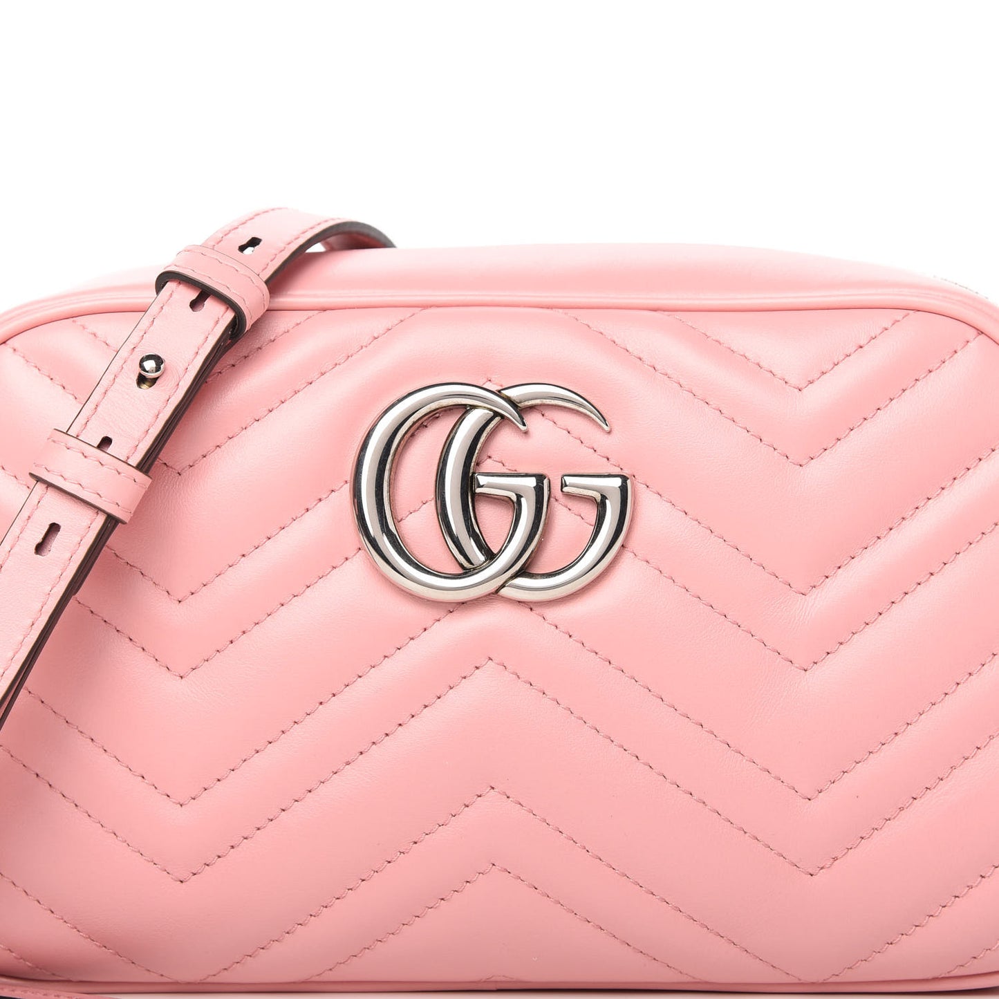 Calfskin Matelasse Small GG Marmont Chain Shoulder Bag Wild Rose