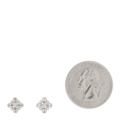 Tiffany Platinum Diamond Enchant Stud Earrings 2 of 5