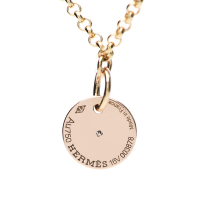 Hermes 18K Rose Gold Diamond Gambade Clou de Selle Necklace 4 of 5