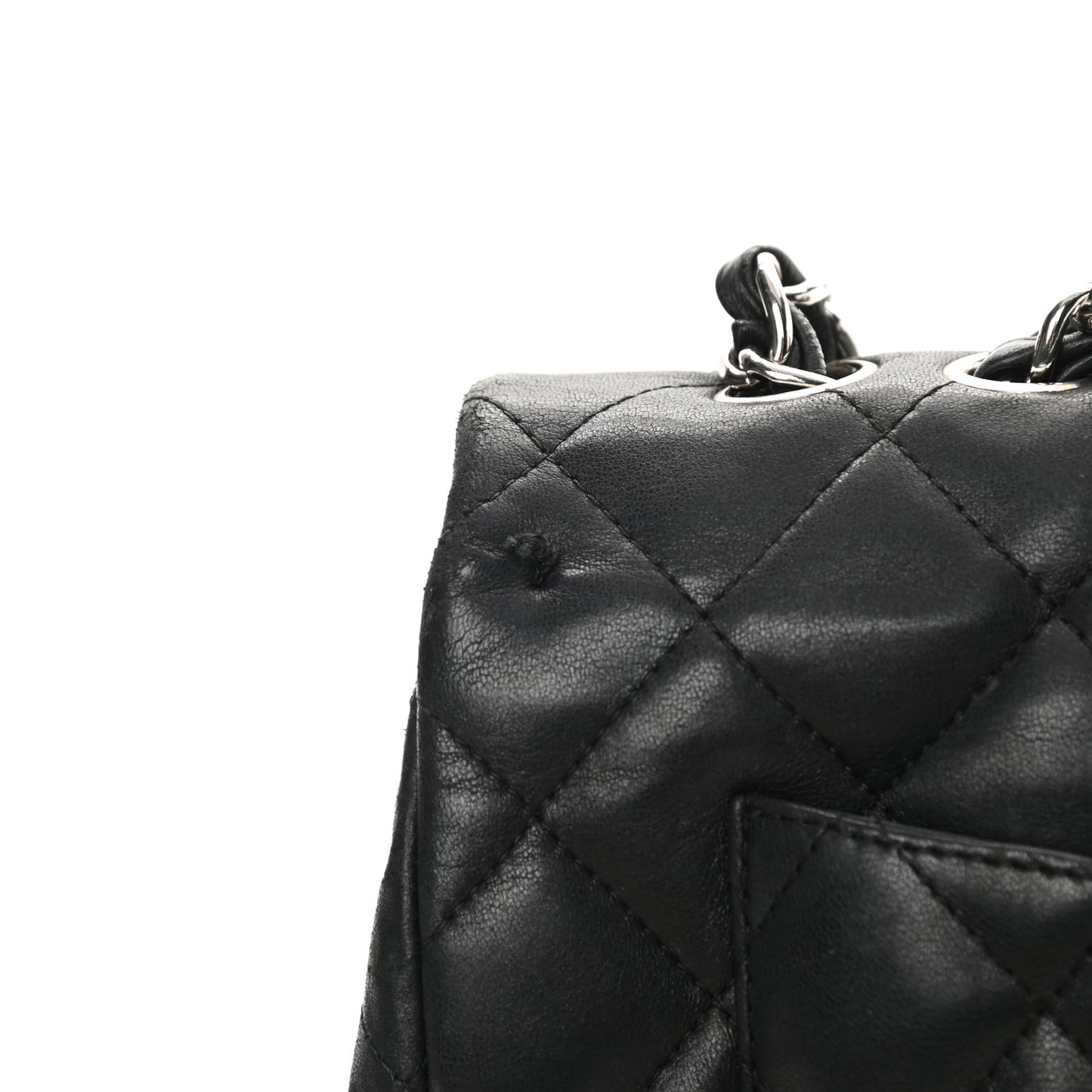 Lambskin Quilted Jumbo Single Flap Black