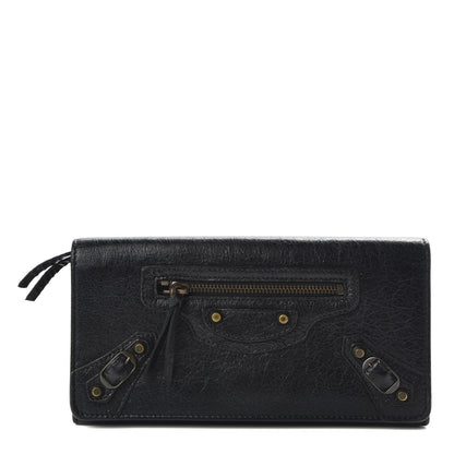 Balenciaga Agneau Classic Hardware Money Wallet Black 1 of 6