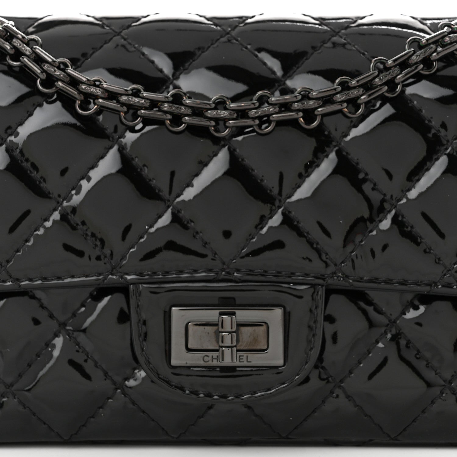 Chanel Patent Calfskin Quilted 2.55 Reissue Mini Flap So Black 8 of 10