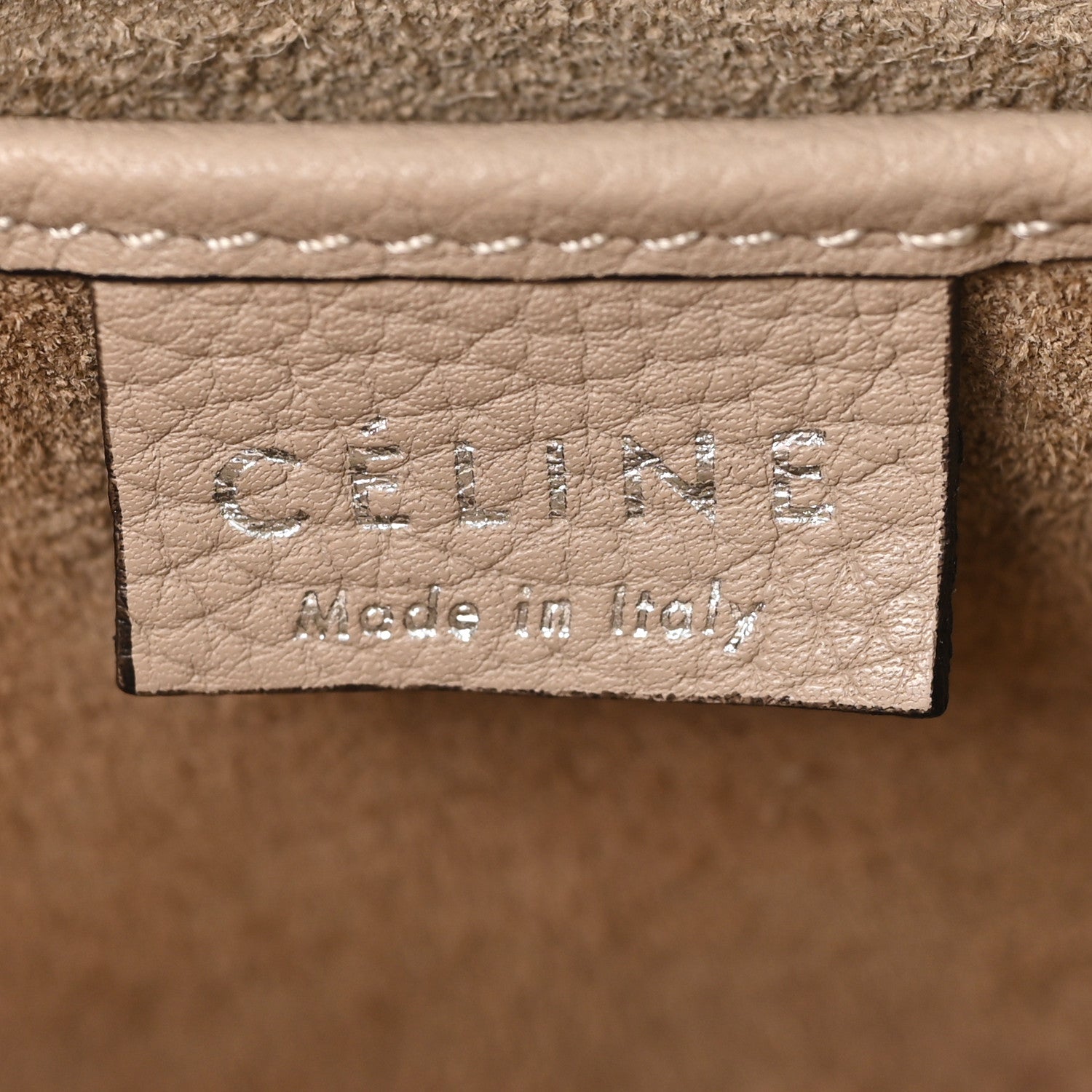 Celine Drummed Calfskin Nano Luggage Dune 6 of 11