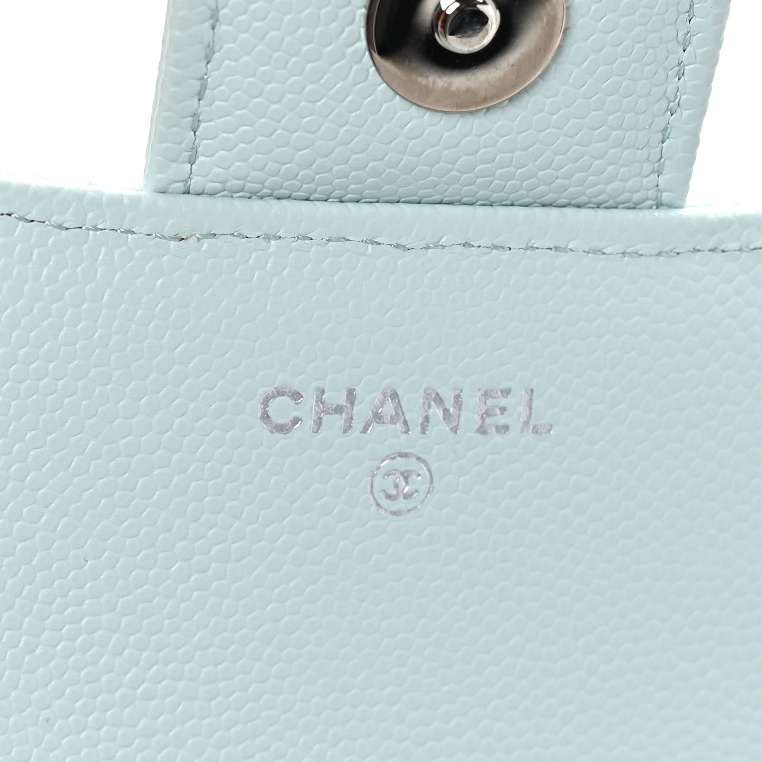 Chanel Caviar Quilted Glasses Case With Chain Light Blue 5 of 9
