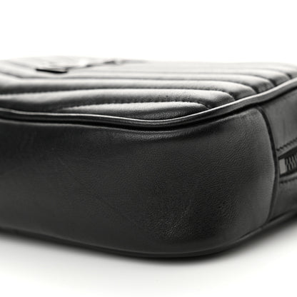 Saint Laurent Calfskin Matelasse Monochrome Monogram Mini Lou Camera Bag Black 9 of 10