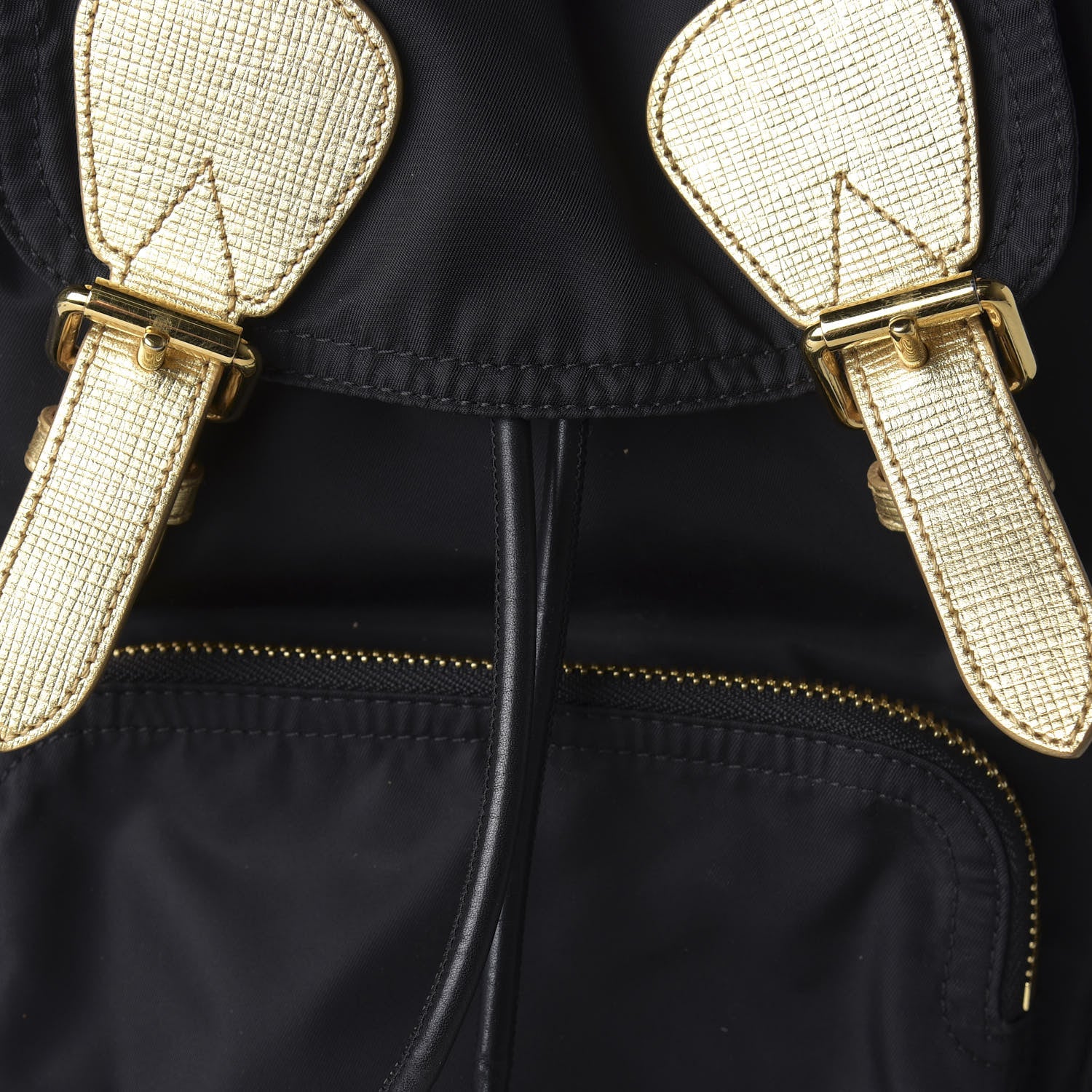 Burberry Nylon Medium Rucksack Runway Backpack Black Gold 8 of 9