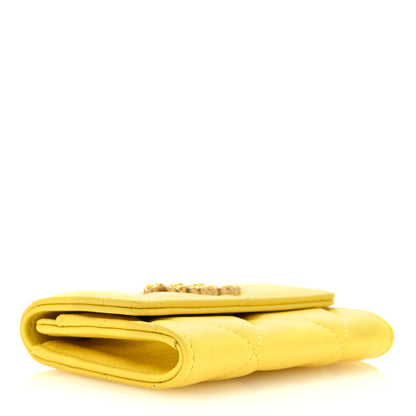 Chanel Lambskin Quilted Chanel 19 Flap Card Holder Yellow 4 of 8
