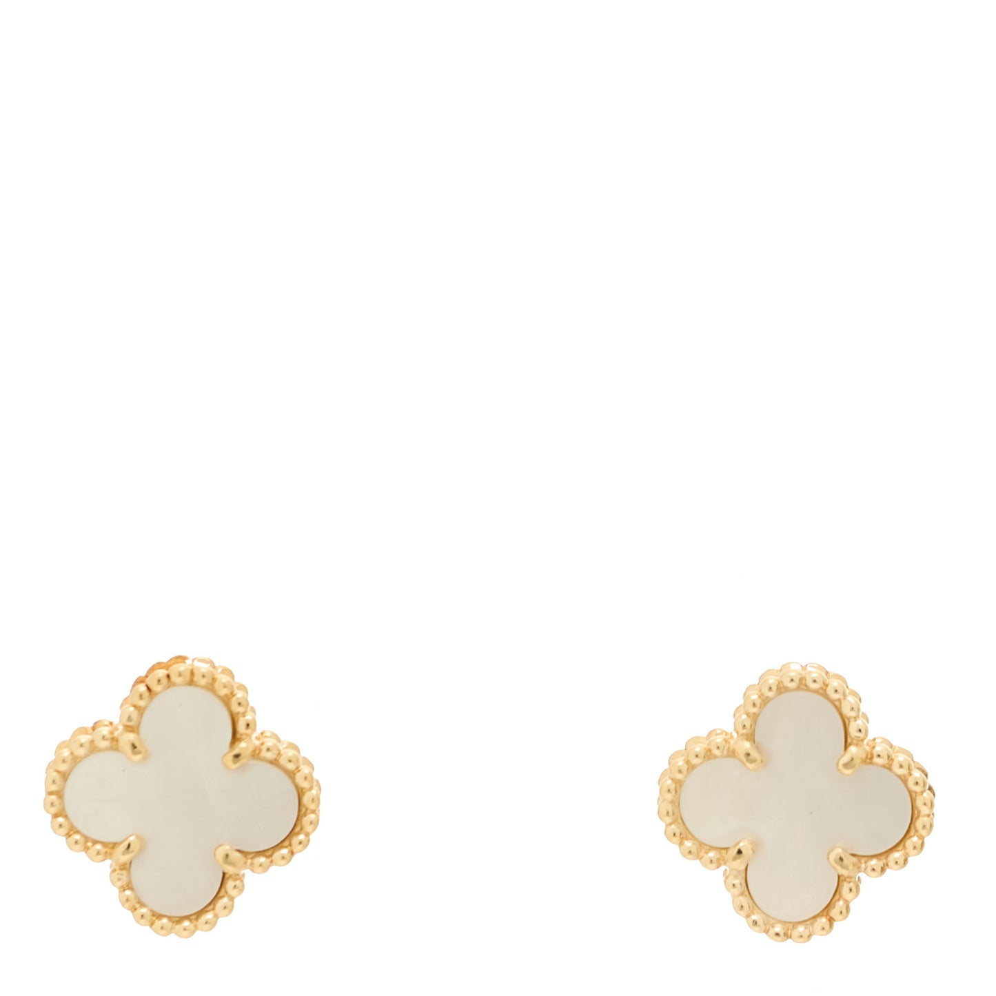 18K Yellow Gold Mother of Pearl Sweet Alhambra Earrings