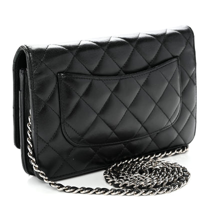Chanel Lambskin Quilted Wallet On Chain WOC Black 3 of 12