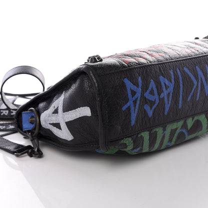 Balenciaga Agneau Graffiti All Over Classic Hardware S City Black Vert Rouge 6 of 8