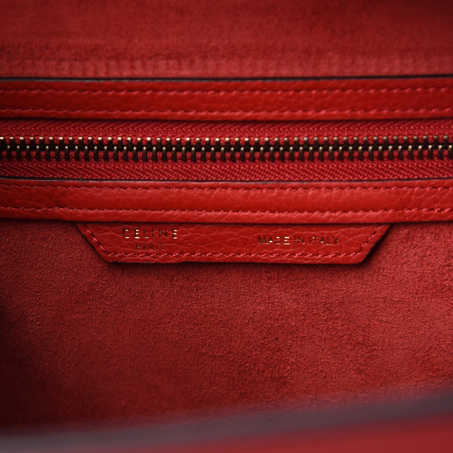Baby Grained Calfskin Micro Luggage Red